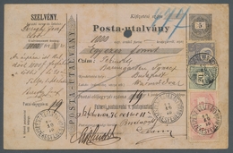 Ungarn - Ganzsachen: 1875, Postanweisungsganzsache Zu 5 Kreuzer Entwertet "Pénz-Utalvany Székesfeher - Interi Postali