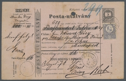 Ungarn - Ganzsachen: 1875, Postanweisungsganzsache Zu 5 Kreuzer Entwertet "...z ....ny Szeged 5.10.7 - Postal Stationery