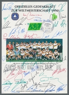 Autographen: FUSSBALL-WELTMEISTER 1990, Gedenkblatt Der Deutschen Sporthilfe Zur Fußball-WM 1990 Mit - Otros & Sin Clasificación