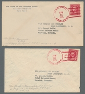 Zeppelinpost Übersee: 1925, Zwei Frankierte Belege Mit Rotem Air Mail Stempel, Via Airship "Los Ange - Zeppeline