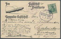 Zeppelinpost Deutschland: 1914 - Viktoria Luise, Offizielle Karte Vom 2.5.14 Mit Bordpoststempel Nac - Airmail & Zeppelin