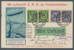 Zeppelinpost Deutschland: 1924, Amerikafahrt Mit Z.R.3, Portoger. Frankiert Mit DR 34i U. 344 Je Als - Posta Aerea & Zeppelin