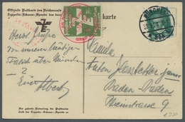 Zeppelinpost Deutschland: 1928 - Fahrt über Dem östl. Teil Süddeutschlands, Offizielle Karte Mit Dre - Posta Aerea & Zeppelin
