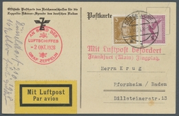 Zeppelinpost Deutschland: 1928 - Deutschlandfahrt/Abwurf Düsseldorf, Offizielle Karte Mit Bestätigun - Airmail & Zeppelin