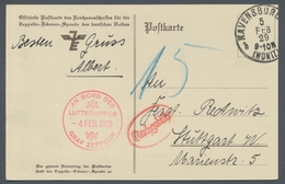 Zeppelinpost Deutschland: 1929 - Württembergfahrt/Abwurf Ravensburg, Offizielle Karte Eines Mitglied - Luft- Und Zeppelinpost