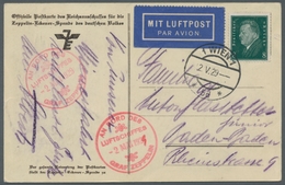 Zeppelinpost Deutschland: 1928, 8 Pf Ebert Grün Als Ef. Auf Lp-Karte Der Zeppelin-Eckener-Spende, Ge - Correo Aéreo & Zeppelin