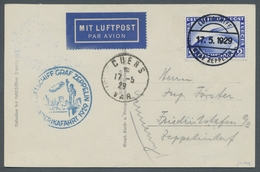 Zeppelinpost Deutschland: 1929 - Amerikafahrt/Postübergabe Cuers, Foto-AK Mit 2 RM Zeppelin Mit Bord - Luft- Und Zeppelinpost