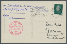 Zeppelinpost Deutschland: 1929 - Fahrt In Das Besetzte Gebiet/Abwurf Pforzheim, Foto-AK Mit Bestätig - Correo Aéreo & Zeppelin
