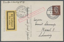 Zeppelinpost Deutschland: 1928, Schweizfahrt, Bordpost, Hindenburg 50 Pf. Braun (neues Porto) Als Ef - Airmail & Zeppelin