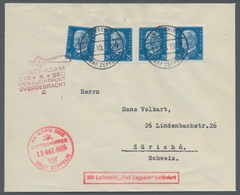 Zeppelinpost Deutschland: 1928, Hollandfahrt, Bordpost, Hindenburg 25 Pf Blau, Vom 13..10.29, 4 Wert - Luft- Und Zeppelinpost