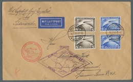 Zeppelinpost Deutschland: 1930, Südamerika, Je 2 Mal 2 Un 4 RM Auf Zeppelinbrief, Mit Allen Notwendi - Airmail & Zeppelin