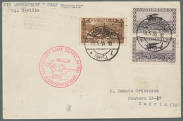 Zeppelinpost Deutschland: 1930 - SAF, Zuleitung Saar Auf Portorichtig Frankierter Karte Mit Bestätig - Airmail & Zeppelin