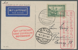 Zeppelinpost Deutschland: 1930, Rheinlandfahrt In Das Besetzte Gebiet, Sehr Seltene Fotokarte Mit EF - Correo Aéreo & Zeppelin