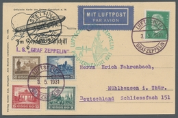 Zeppelinpost Deutschland: 1931, Pommernfahrt Vom 3.5.30, Schöne Fotokarte Vom Grafen, Frankiert U.a. - Correo Aéreo & Zeppelin