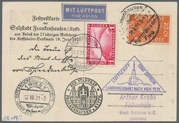 Zeppelinpost Deutschland: 1931, Österreich-Fahrt, Karte (seltene Wiederverwendung Einer Kyffhäuser-F - Correo Aéreo & Zeppelin