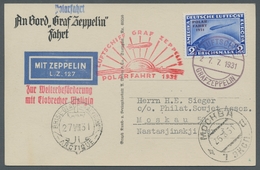 Zeppelinpost Deutschland: 1931-Polarfahrt Bordpost (27.7.31) Bis "Malygin" Mit Entsprechendem Sonder - Airmail & Zeppelin