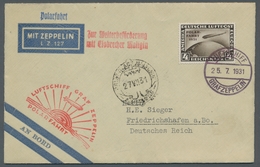 Zeppelinpost Deutschland: 1931-Polarfahrt Bordpost (25.7.31) Bis "Malygin" Mit Entsprechendem Sonder - Airmail & Zeppelin