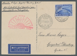 Zeppelinpost Deutschland: 1931-Polarfahrt Auflieferung Berlin (25.7.31) Bis "Malygin" Mit Entspreche - Airmail & Zeppelin