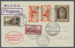 Zeppelinpost Deutschland: 1931, Schweizfahrt Nach Zürich, Zuleitung SAARGEBIET 8.9., Via F'hafen 11. - Airmail & Zeppelin