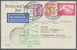 Zeppelinpost Deutschland: 1932, 6.SAF, Bordpostkarte Nach Chile, Mit Guter Frankatur 1 RM Zeppelin - Correo Aéreo & Zeppelin