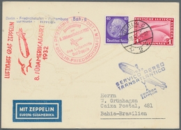 Zeppelinpost Deutschland: 1932, 8.SAF, Anschlußflug Ab Stuttgart, Frankiert Mit 1 RM Zeppelin Und 40 - Airmail & Zeppelin