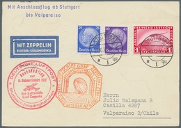 Zeppelinpost Deutschland: 1932, 9.SAF, Anschlußflug Ab Stuttgart Bis Valparaiso, Mit Guter Frankatur - Airmail & Zeppelin