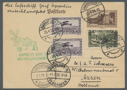 Zeppelinpost Deutschland: 1933, Deutschlandfahrt, Zuleitung SAARGEBIET, Nach ASSEN (Niederland) Am 2 - Correo Aéreo & Zeppelin