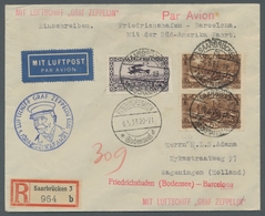 Zeppelinpost Deutschland: 1933 - 1. SAF/Post Bis Barcelona, Zuleitung Saar Auf Portorichtig Frank. S - Airmail & Zeppelin