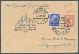 Zeppelinpost Deutschland: 1933 - Saargebietsfahrt/Hinfahrt, Bordpostkarte Mit Bestätigungsstempel Un - Correo Aéreo & Zeppelin