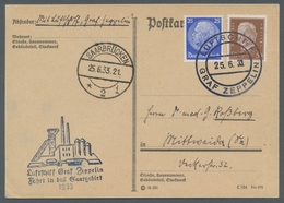 Zeppelinpost Deutschland: 1933, Saarbrücken - Rundfahrt - Saarbrücken Am 25.6. Ak.Stpl. 25.6.33, 21 - Airmail & Zeppelin