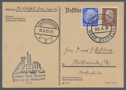 Zeppelinpost Deutschland: 1933, Saarbrücken - Rundfahrt - Saarbrücken Am 25.6. Ak.Stpl. 25.6.33, 21 - Correo Aéreo & Zeppelin