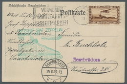 Zeppelinpost Deutschland: 1933, GrafZeppelin, SAARBRÜCKEN-Rundfahrt Frankierte Seltene Ansichtspostk - Correo Aéreo & Zeppelin