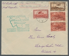 Zeppelinpost Deutschland: 1933, Abschlussflug Zur Saargebietsfahrt, Von Saarbrücken 23.6.33 Nach Lud - Airmail & Zeppelin