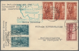 Zeppelinpost Deutschland: 1933, Saargebietsfahrt, Abschlussflug, Brief Mit Saarländischer Frankatur - Airmail & Zeppelin