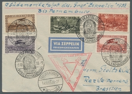 Zeppelinpost Deutschland: 1933, Chicagofahrt, Zuleitung SAARGEBIET, 1.Etappe Bis Pernambuco, Mit Sel - Airmail & Zeppelin