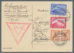 Zeppelinpost Deutschland: 1933, Chicagofahrt 1 Und 2 Und Zweimal 381 Auf Postkarte, Schöne Zeitgemäß - Airmail & Zeppelin