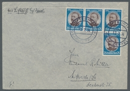 Zeppelinpost Deutschland: 1934, Schweizfahrt, Kolonialforscher 25Pf.blau, Als Portoger. Mef. Auf Bri - Airmail & Zeppelin
