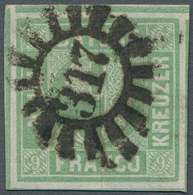 Bayern - Marken Und Briefe: 1853, "9 Kr. Blaugrün In Type III", Farbfrischer Wert Mit Zentralem GMR - Other & Unclassified