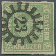 Bayern - Marken Und Briefe: 1853, "9 Kr. Blaugrün In Type III", Fabfrischer Wert Mit Zentralem GMR 2 - Sonstige & Ohne Zuordnung