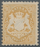 Bayern - Marken Und Briefe: 1875, 10 Kr. Mattgelb Mit Plattenfehler "Strich Durch Die 0" Ungebraucht - Otros & Sin Clasificación