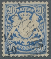 Bayern - Marken Und Briefe: 1876, 2o Pf. In Der Farbe "dunkelgrauultramarin", Gestempelt, Einwandfre - Altri & Non Classificati