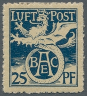 Bayern - Marken Und Briefe: 1912, Flugpostmarke, 25 Pf. Preußischblau, Ungebrauchtes Prachtstück. Mi - Altri & Non Classificati