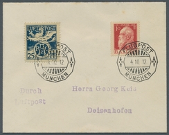 Bayern - Marken Und Briefe: 1912, "25 Pfg. Dunkelpreußischblau", Mit Zusatzfrankatur Auf Flugbrief I - Altri & Non Classificati