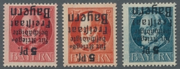 Bayern - Marken Und Briefe: 1919, Kriegsbeschädigte, Kplt. Satz Mit Kopfstehenden Aufdruck, Einwandf - Sonstige & Ohne Zuordnung