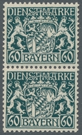 Bayern - Dienstmarken: 1916, 60 Pfennig Schwarzbläulichgrün In Papiervariante W Im Senkrechten Leich - Altri & Non Classificati
