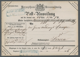 Braunschweig - Marken Und Briefe: 1866, Sehr Gut Erhaltene Dienst-Postanweisung Der Kreiskasse Mit K - Braunschweig