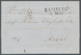 Hamburg - Stempel: 1841 Bzw. 1868, Zwei Faltbriefe Nach Reval Bzw. Pernau Mit Transit über Riga, Ein - Hamburg (Amburgo)