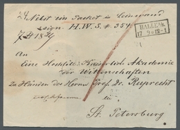 Preußen - Vorphilatelie: 1855, Paketbegleitbrief Aus Halle An Der Saale Mit Rahmenstempel "Halle A/s - Vorphilatelie