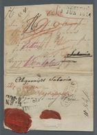 Thurn & Taxis - Vorphilatelie: 1844, Seltener Stempel "W.A.B." In Rot Auf Mehrfach Nachgesendetem Br - Prefilatelia