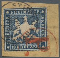 Württemberg - Marken Und Briefe: 1862, 18 Kreuzer Dunkelblau, Prachtstück In üblicher Zähnung Auf Br - Altri & Non Classificati